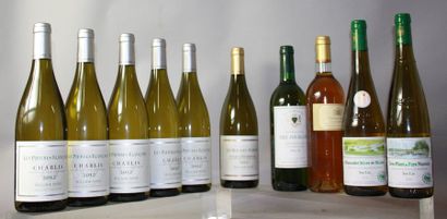 null LOT DE 10 BOUTEILLES VINS DIVERS CHABLIS LOIRE SUD : 5 bouteilles CHABLIS "...