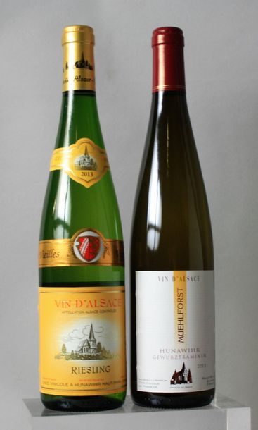 null 12 bouteilles VINS d'ALSACE DIVERS DES CAVES DE HUNAWIHR 2013 6 bouteilles GEWURZTRAMINER...