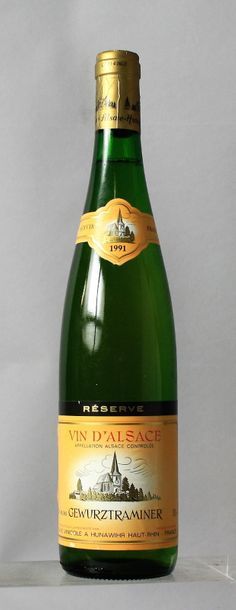 null 12 bouteilles GEWURZTRAMINER "Réserve" - CAVES DE HUNAWIHR 1991 LOT VENDU "EN...