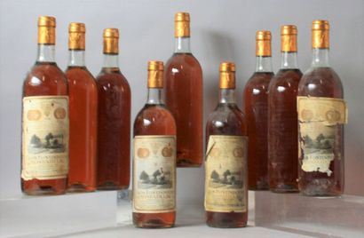 null 9 bouteilles CLOS FONTIDULE - Monbazillac 1976 Etiquettes tachées, 5 manquantes....