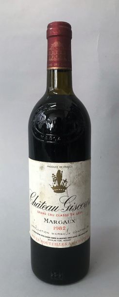 null 1 bouteille CHÂTEAU GISCOURS 3é GCC - Margaux 1982
 Etiquettte tachée, niveau...