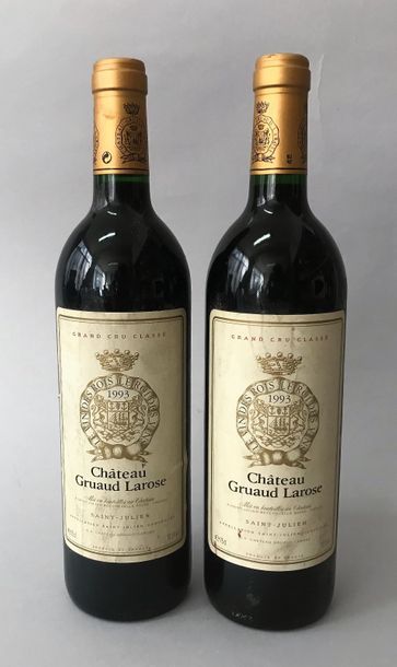 null  2 bouteilles CHÂTEAU GRUAUD LAROSE 2é GCC - St. Julien 1993
 Etiquettes légérements...