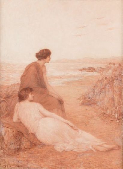 Raphaël COLLIN (1850-1916) Deux femmes face à la mer (Promenade au bord de la mer)
Huile...