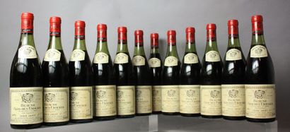 null 12 bouteilles BEAUNE 1er cru "Clos des Ursules" MONOPOLE - L. JADOT 1973
Niveaux...