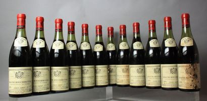 null 12 bouteilles BEAUNE 1er cru "Boucherottes" - L. JADOT 1973
 3 étiquettes tachées,...