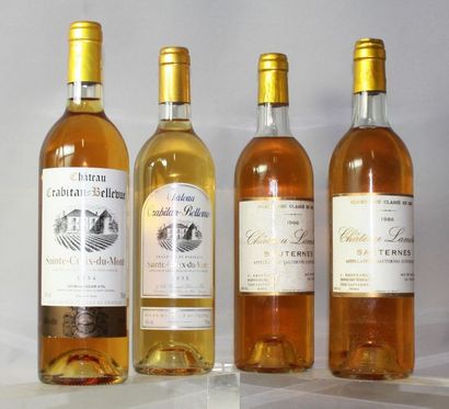 null LOT DE 4 BOUTEILLES VINS LIQUOREAUX DE BORDEAUX :
2 bouteilles CHÂTEAU LAMOTHE...