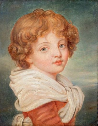 École du début du XIXe siècle d'après Jean-Baptiste GREUZE (1725-1805) Portrait d'enfant...