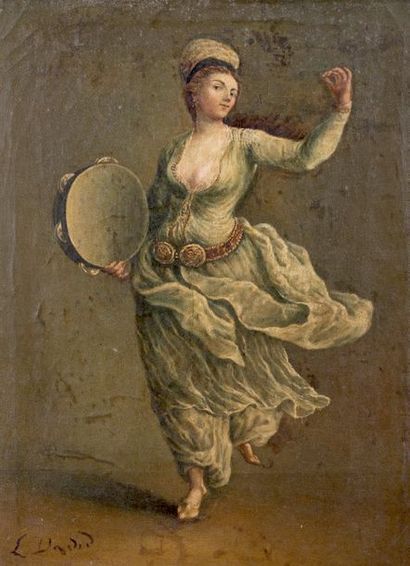 Louis DAVID (actif c. 1837-1866) Danseuse ottomane
Huile sur toile, signée en bas...