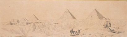 Victor CESSON (1835-1902) Vue des pyramides de Guizeh
Mine de plomb, signée en bas...