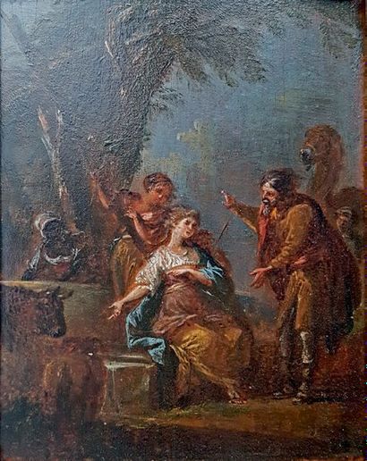 Ecole Italienne du XVIIIe siècle Laban cherchant les idoles
Rebecca au puits
Paire...