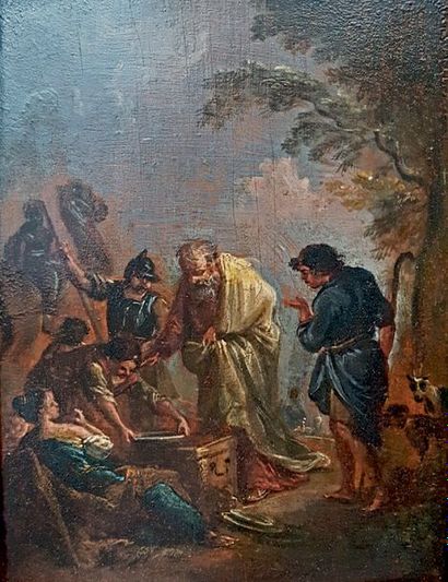 Ecole Italienne du XVIIIe siècle Laban cherchant les idoles
Rebecca au puits
Paire...