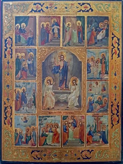 null Icône russe
La vie du Christ
XIXe siècle.
36 x 31 cm