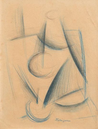 LEBAIGNE, Jean (1892-1975) 
Portrait & Étude Deux Crayons de couleur sur papiers.
22...