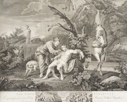 William HOGARTH (1697-1764) d'après 
The Good Samaritain, Le Mariage à la Mode pl.
III,...