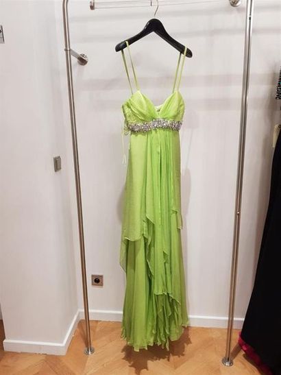 null ROBE DE SOIREE VERTE ET STRASS JENNY PACKHAM