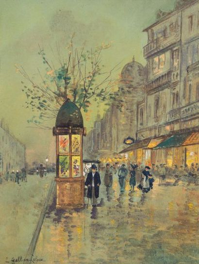 École Française du XIXe siècle Vue de Paris
Aquarelle sur papier, porte une signature...