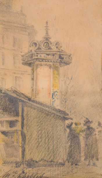 CHOLLET (XXe siècle) Scènes parisiennes
Trois dessins au crayon signés.
19,5 x 11,5...