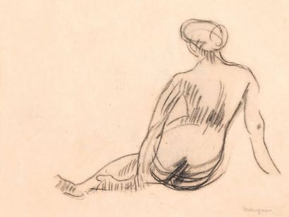 Henri Charles MANGUIN (1874-1949) Femme nue de dos
Crayon sur papier signé en bas...