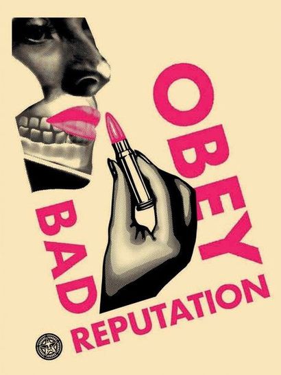 Shepard FAIREY (né en 1970) Bad reputation (Black & Cream).
Deux sérigraphies signées,...