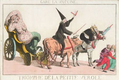 null Lot de 10 gravures fin du XVIIIe et XIXe siècle autour de la Vaccine