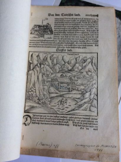 null Livre manuscrit: la cosmographie de Munster les bains datée 1590 (6 pages)