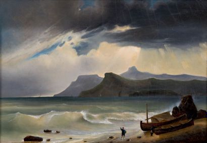 Théodore GUDIN (1802-1880) Scène de Marine
Huile sur toile signée en bas à droite.
33...