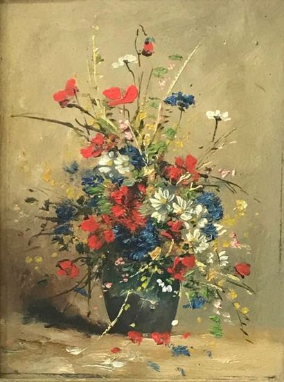 null Ecole française du XXème siècle
Bouquet de fleurs des champs.
Panneau.
21 x...