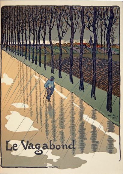 MAUPASSANT (G. de) Le Vagabond. S. l., Société des Amis du Livre, 1902, in-4°, maroquin...