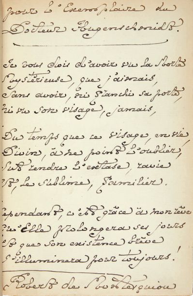 MONTESQUIOU (R. de) Les Hortensias bleus. Sans lieu, sans nom, 1906, in-8°, maroquin...