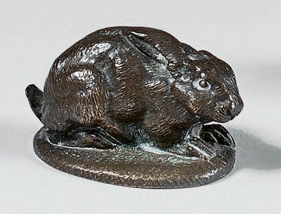 ANONYME Lièvre
Épreuve en bronze à patine brune, fonte d'édition.
Hauteur: 3 cm
Base:...