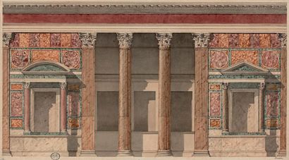 Charles DUVAL (1800-1876) Étude d'après les chapelles du Panthéon à Rome
Plume et...