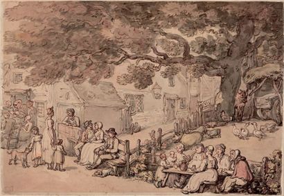 Thomas Rowlandson (1756-1827) Scène d'auberge
Plume et aquarelle.
18,5 x 26,5 cm

Provenance:
Ancienne...