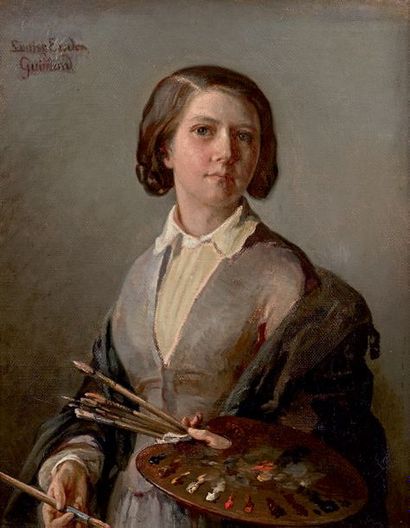Louise EUDE de GUIMARD (1827-1904) Autoportrait
Huile sur toile, signée en haut à...