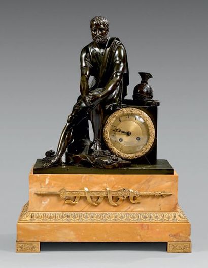 null Large clock decorated with a figure of Marius contemplating the ruins of Cartage...