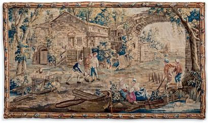 Tapestry decorated with a country festival...
