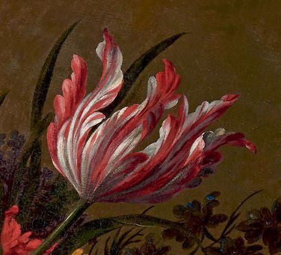 Pieter casteels (1684-1749) 
Fleurs dans une corbeille Huile sur toile, rentoilée.
52...
