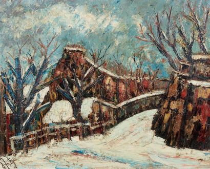 Henri Maurice D'ANTY (1910-1998) 
Snow in Montmartre
Oil on canvas, signed below...