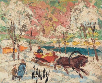 Henri Maurice D'ANTY (1910-1998) 
The Oil on canvas sled, signed at the bottom left.
22...