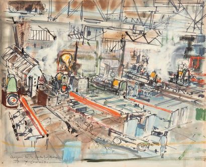 Jean COMMÈRE (1920-1986) The factory, sketch of the centrifugation, 1957
Two mixed...