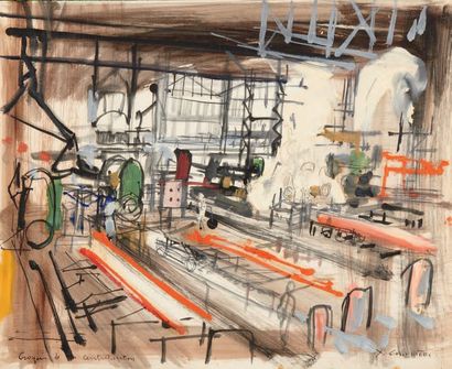 Jean COMMÈRE (1920-1986) The factory, sketch of the centrifugation, 1957
Two mixed...