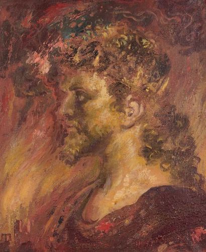 Henry de GROUX (1866-1930) 
Néron, l'incendie de Rome
Huile sur toile, signée en...