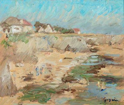 Pierre GOGOIS (né en 1935) Low
tide Oil on canvas, signed below right.
46 x 55 c...