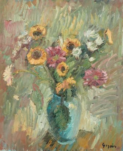 Pierre GOGOIS (né en 1935) Bouquet of flowers
Oil on canvas, signed below right.
73...