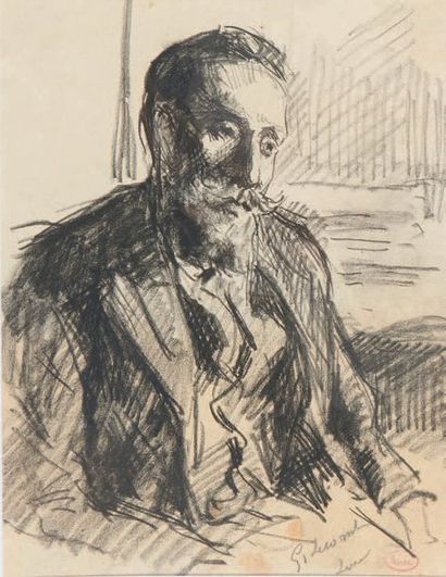 Maximilien Luce (1858-1941) Portraitdel'écrivainGeorgesLecomte
Dessin au fusain,...