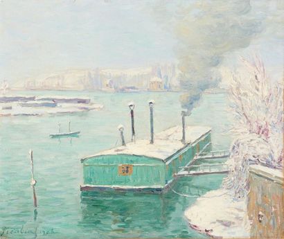 Francis PICABIA (1879-1953) 
Effet de neige, bord de l'Yonne, 1906
Huile sur toile,...
