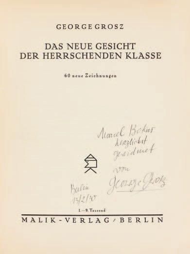 GROSZ (George) Das neue Gesicht der herrschenden Klasse [Le Nouveau visage de la...