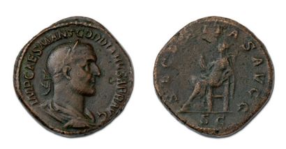 null GORDIEN II (avril 238) Sesterce.
Son buste lauré, drapé et cuirassé à droite.
R/...
