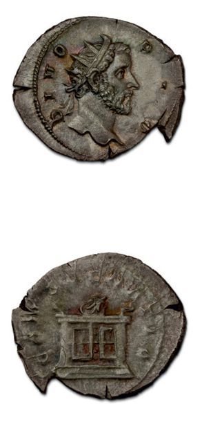 null TRAJAN DECE (Restitution pour Antonin le Pieux) Antoninien (251).
Sa tête radiée...