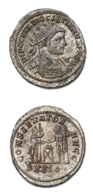 null DIOCLÉTIEN (284-305) Antoninien. Siscia (288-293).
Son buste radié et cuirassé...