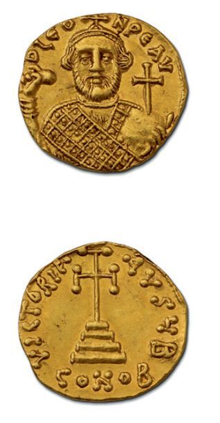 null LEONCE, usurpateur (695-698) Solidus. Constantinople. 4,22 g. Off. B.
Son buste...